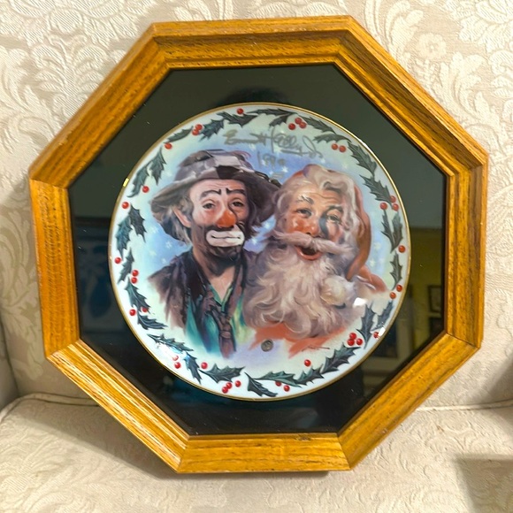 Emmett Kelly Jr. Limited Edition Tis the SeasonFramed Plate by D.L. “Rusty” Rust - Picture 1 of 5